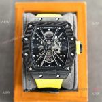 Copy Richard Mille RM12-01 Auto Watches Carbon Yellow Braided Strap